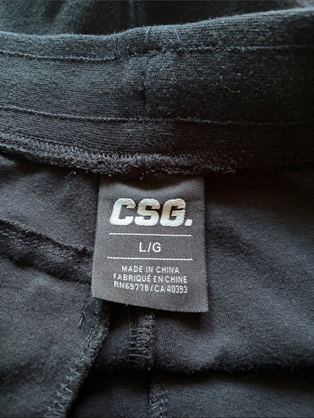 CSG. Black L/G shorts
